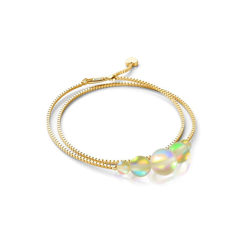 Canari | Or Vermeil | Bracelet de cheville fermoir infini en verre sirène